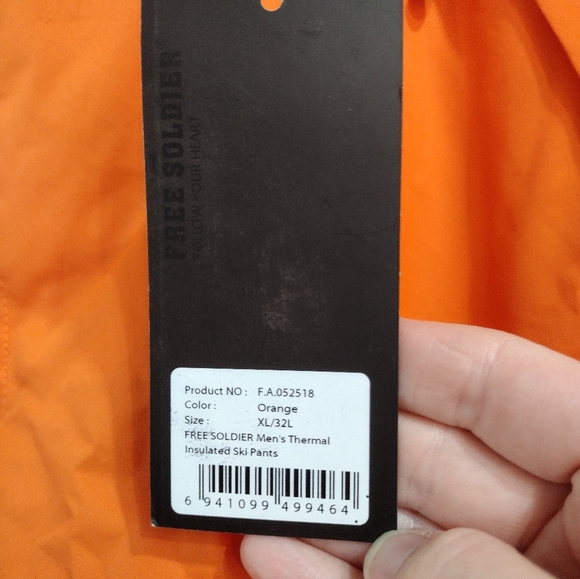 Free SoldierSki pants Womans Thermal Insulated XL (16-18) 32" Inseam Orange - Picture 14 of 15